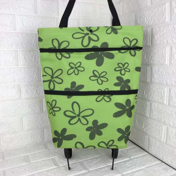 2 in 1 Foldable Shopping Cart with Wheels Premium Oxford Fabric Multifunction Shopping Bag Organizer High Capacity - Image 3