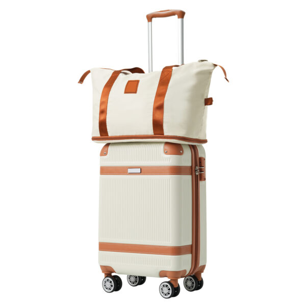 Hardshell Luggage Sets 3 Piece Carry-on Suitcase Double Spinner Wheels With TSA Lock - Image 3