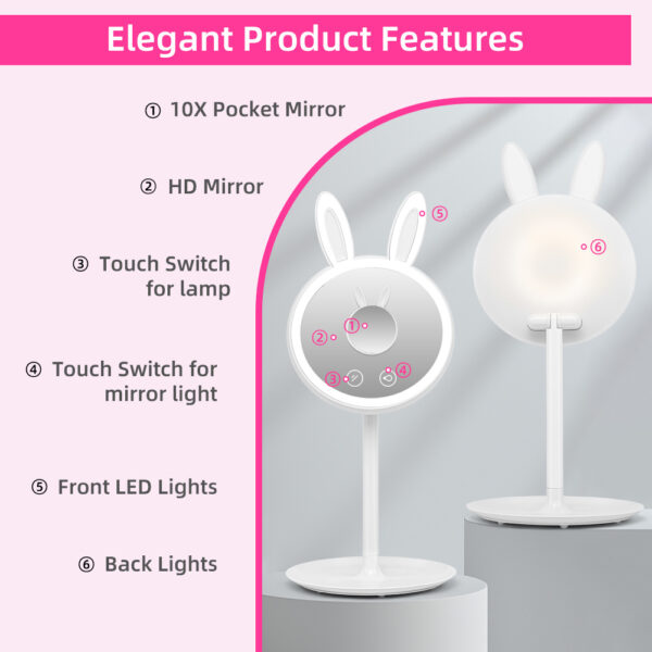 Cute Bunny Makeup Mirror - Image 2